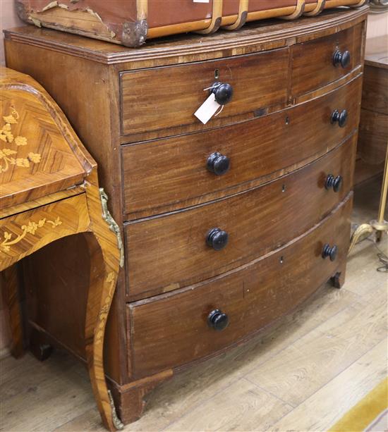 A 19th century mahogany bow fronted chest of drawers W.107cm